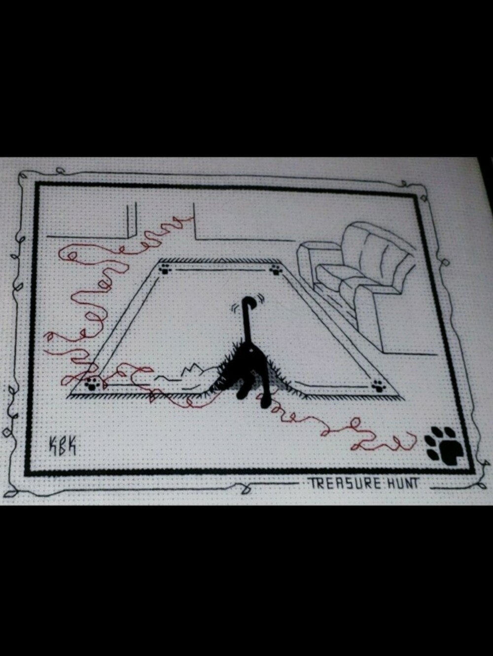 Calico Crossroads "Treasure Hunt" Cat Counted Cross-Stitch Kit